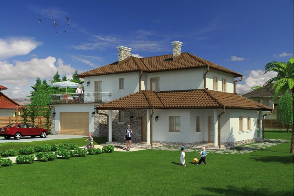 Projekt domu Antelao Due L-6470, piętrowy, niepodpiwniczony z garażem - kolorystyka wersja 3