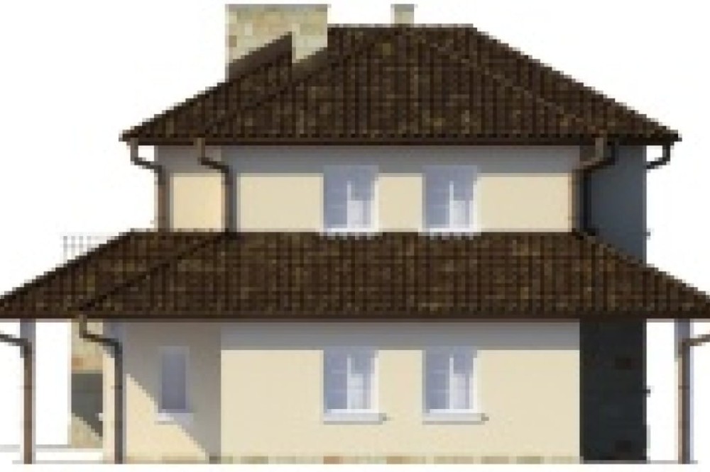 Projekt domu Antelao DUE L-6470, piętrowy, niepodpiwniczony z garażem -elewacja prawa