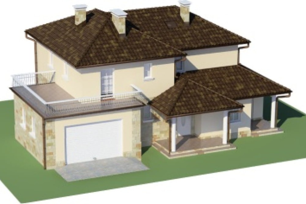 Projekt domu Antelao DUE L-6470, piętrowy, niepodpiwniczony z garażem -model