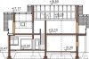 Projekt domu Cereda DM-6465, parterowy z użytkowym poddaszem, niepodpiwniczony, z garażem dwustanowiskowym - przekrój A-A