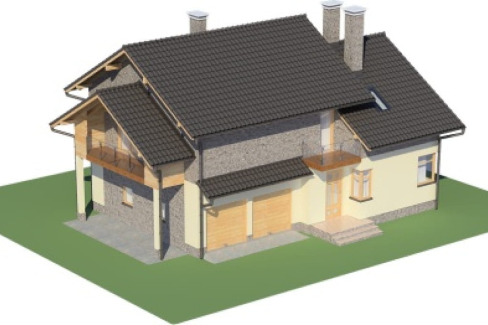Projekt domu Cereda Due L-6465, parterowy z użytkowym poddaszem, niepodpiwniczony, z garażem dwustanowiskowym - model