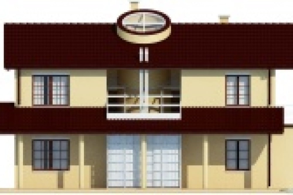 Projekt domu Civetta Due L-6468, piętrowy, z garażem, bez podpiwniczenia - elewacja ogrodowa