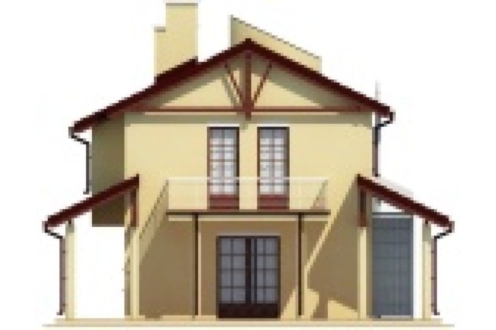 Projekt domu Civetta Due L-6468, piętrowy, z garażem, bez podpiwniczenia - elewacja prawa