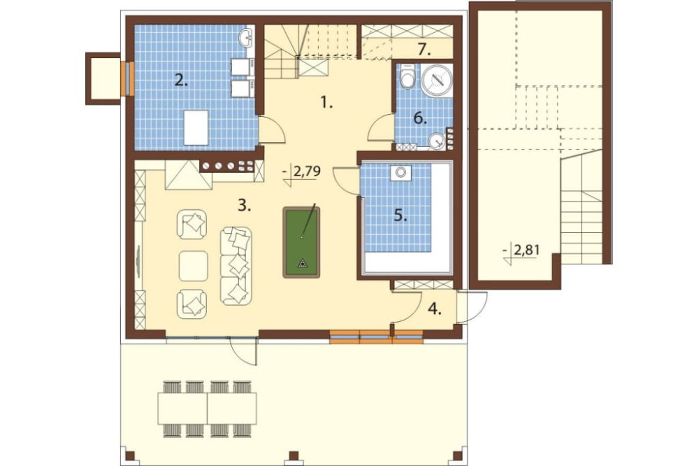 Projekt domu Onętek 2 L-6611, parterowy z poddaszem użytkowym i podpiwniczeniem - rzut piwnicy
