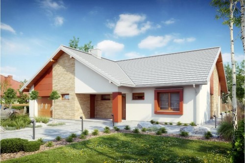 Projekt domu L-6615 - wykończenie elewacji