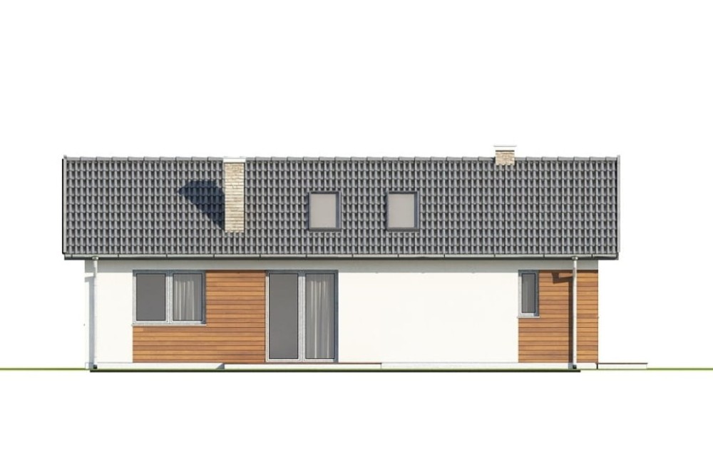 Projekt domu Vinium 2 L-6692, parterowy, jednorodzinny, nowoczesny, bez garażu, bez podpiwniczenia - elewacja boczna