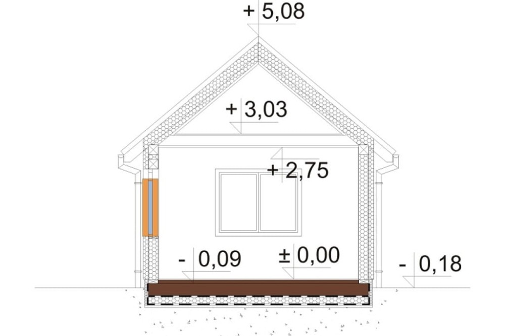 Projekt domu Vinium 2 L-6692, parterowy, jednorodzinny, nowoczesny, bez garażu, bez podpiwniczenia - przekrój C-C