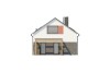 Projekt domu Ośnieża 2 L-6649, parterowy, z antresolą, bez garażu, bez podpiwniczenia - elewacja ogrodowa