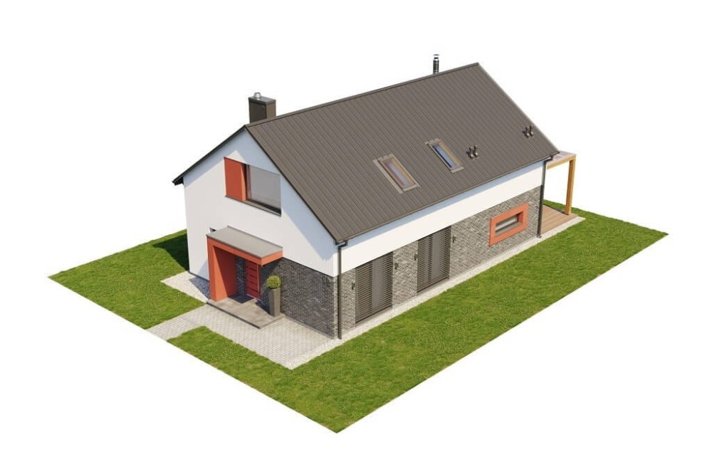 Projekt domu Ośnieża 2 L-6649, parterowy, z antresolą, bez garażu, bez podpiwniczenia - model