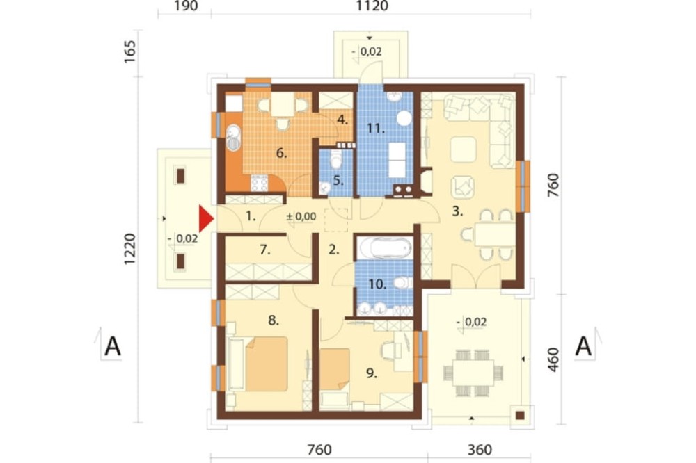 Projekt domu Rakoszyn L-6300, parterowy, bez podpiwniczenia - rzut parteru