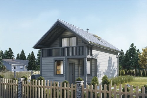 Projekt domu Gerasa 2 L-6736, parterowy z poddaszem użytkowym, podhalański, bez garażu, bez podpiwniczenia - wizualizacja elewacji