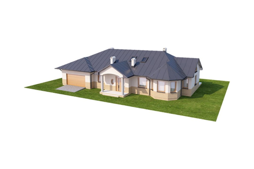 Projekt domu Bilcza N DM-5508 N, parterowy z poddaszem mieszkalnym, bez podpiwniczenia  - model