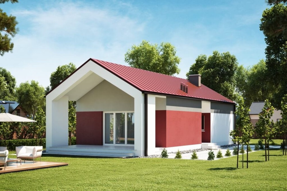 Projekt domu Stroiczka tech. DM-6622 tech., parterowy, jednorodzinny, nowoczesny, bez garażu-kolorystyka wersja  4