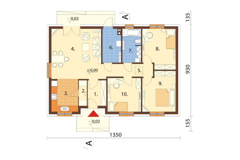 Projekt domu Celozja 1 DM-6616, parterowy, niepodpiwniczony, bez garażu - rzut parteru
