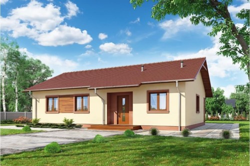Projekt domu Celozja 2 L-6616, parterowy, niepodpiwniczony, bez garażu-kolorystyka wersja 2