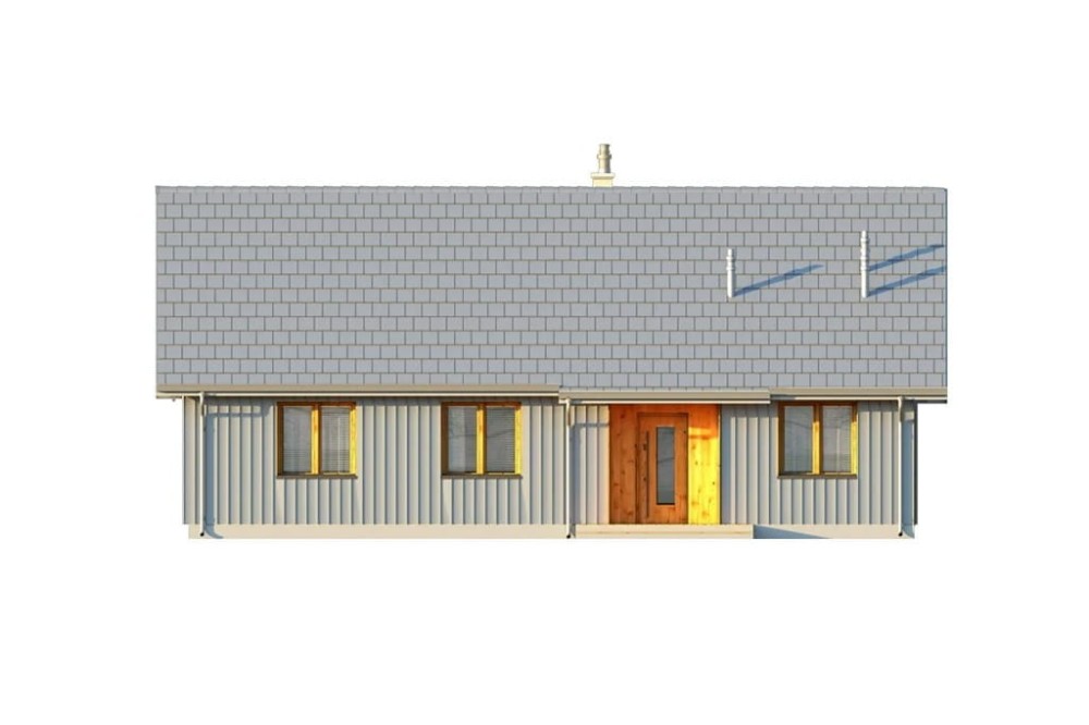 Projekt domu Celozja E2 L-6616 E, parterowy, niepodpiwniczony, bez garażu - elewacja frontowa