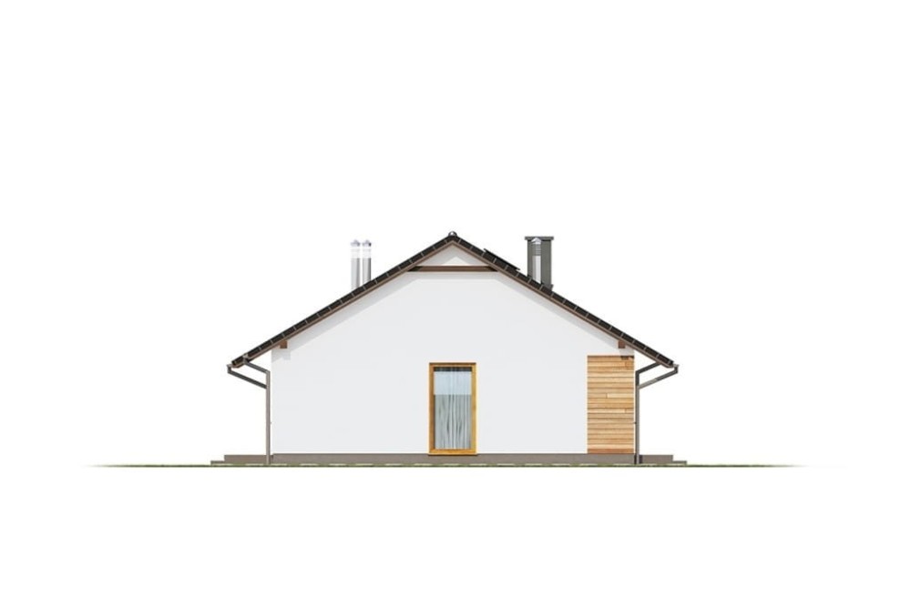 Projekt domu Celozja G2 L-6616 G2 , parterowy, z garażem jednostanowiskowym, niepodpiwniczony -elewacja prawa