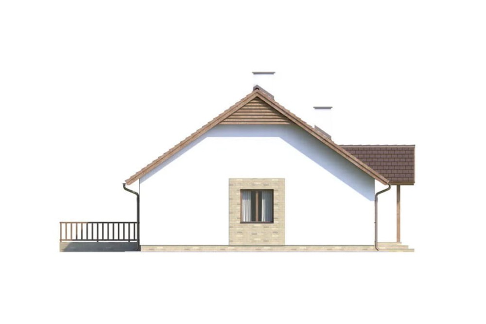 Projekt domu Groszków DM-6560, parterowy, bez podpiwniczenia i bez garażu -elewacja lewa
