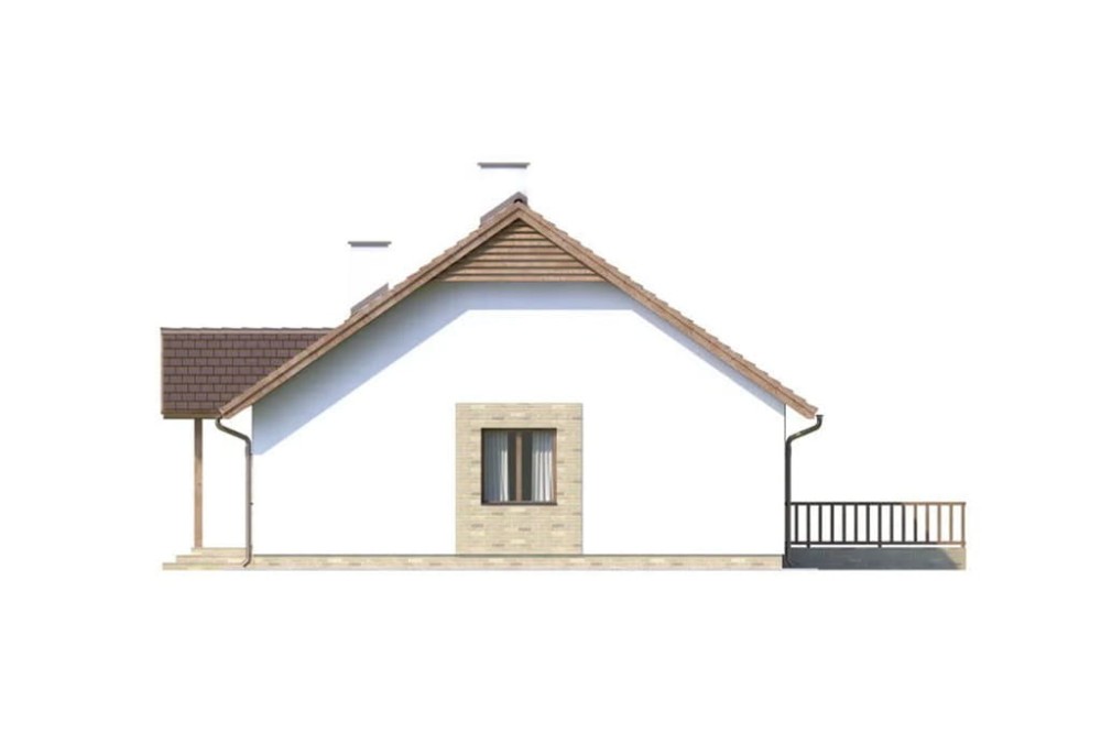 Projekt domu Groszków 2 L-6560, parterowy, bez podpiwniczenia i bez garażu -elewacja lewa