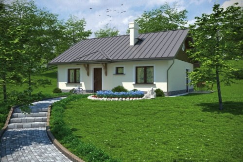 Projekt domu Fanusin tech. L-6299 tech. , parterowy, jednorodzinny dworkowy, bez garażu-kolorystyka wersja 2