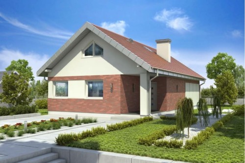 Projekt domu DM-6596  - wykończenie elewacji