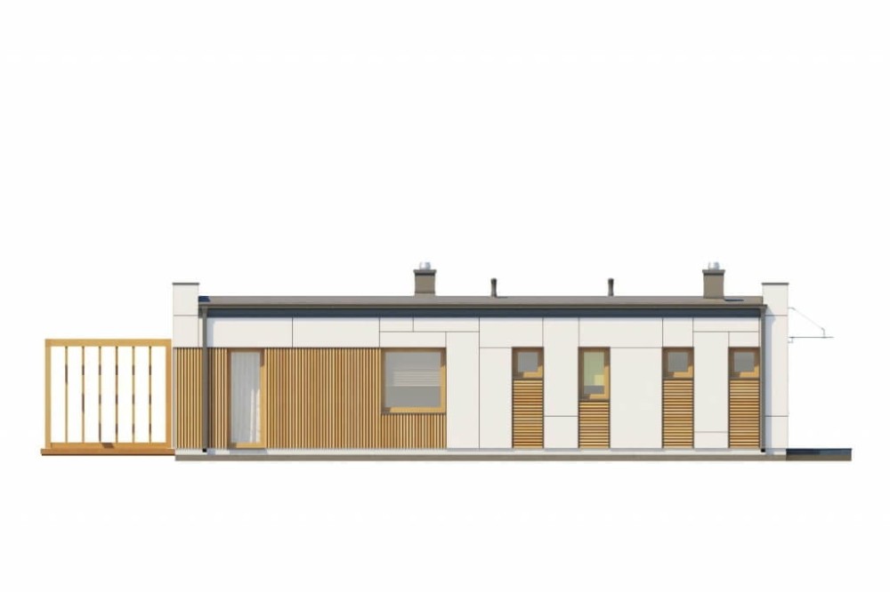 Projekt domu Weigela 2 L-6636,parterowy, niepodpiwniczony, bez garażu - elewacja lewa