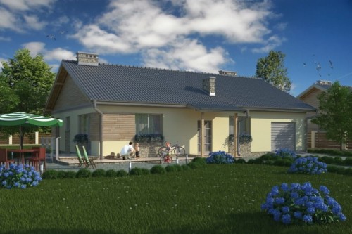 Projekt domu  Cisowiec L-5518, jednorodzinny przeznaczony dla 3 - 4 osób - wizualizacja elewacji