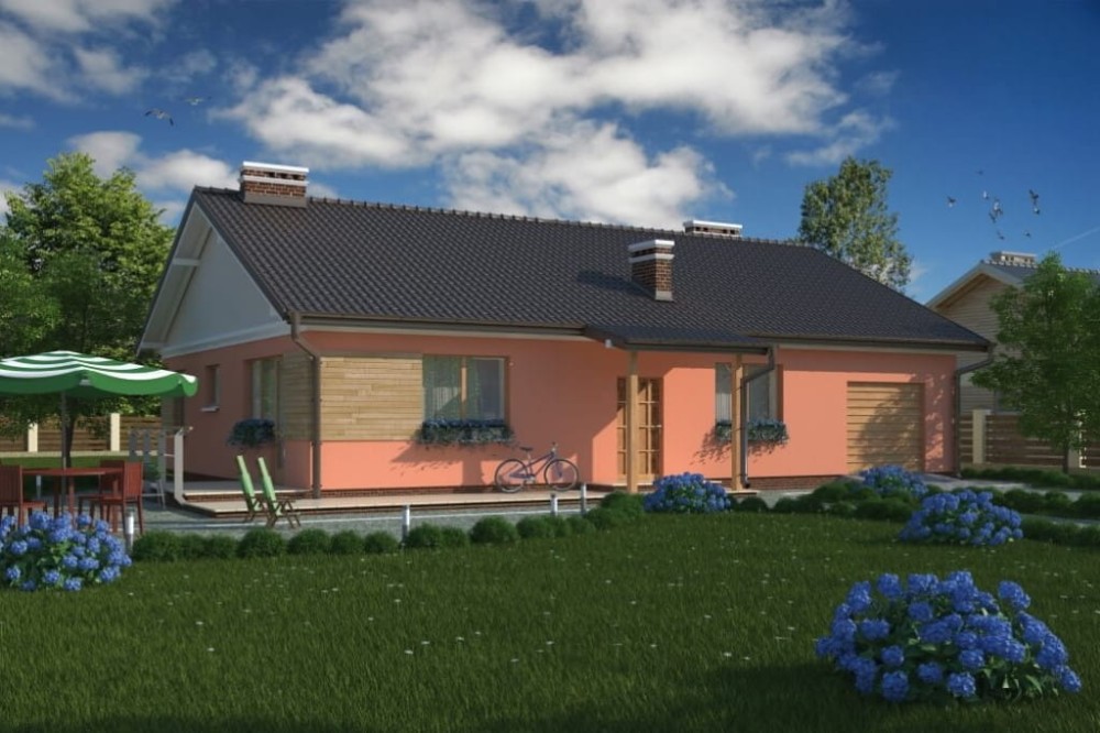 Projekt domu  Cisowiec L-5518, jednorodzinny przeznaczony dla 3 - 4 osób - wizualizacja elewacji