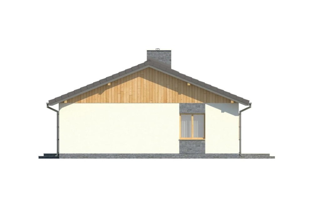 Projekt domu Naborowo DM-5519, parterowy, bez podpiwniczenia - elewacja prawa