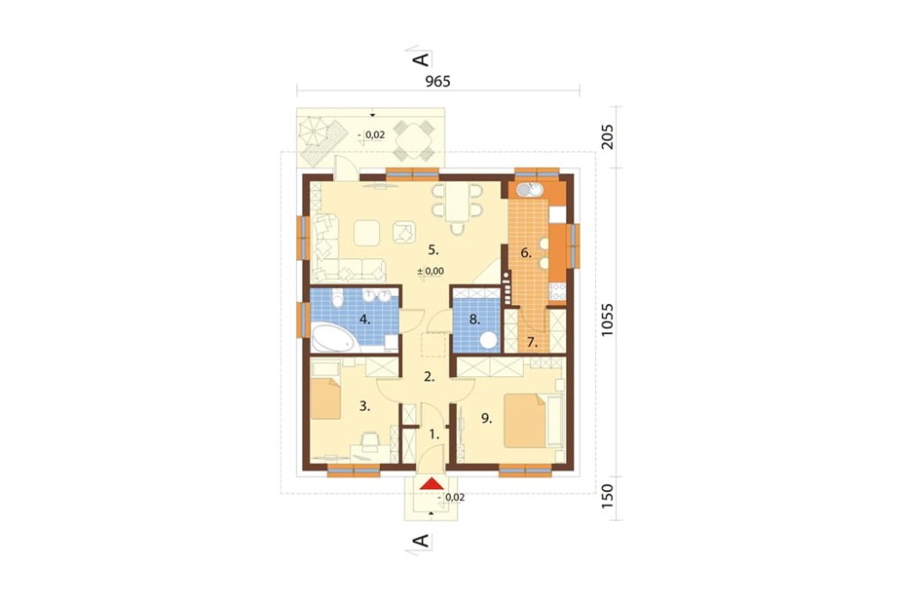 Projekt domu Naborowo DM-5519, parterowy, bez podpiwniczenia  - rzut parteru