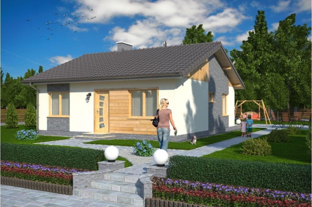 Projekt domu L-5519  - wykończenie elewacji