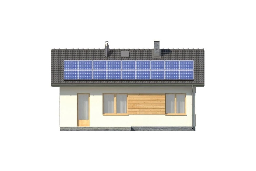 Projekt domu Bolechowice L-5519, parterowy, bez podpiwniczenia  - elewacja ogrodowa