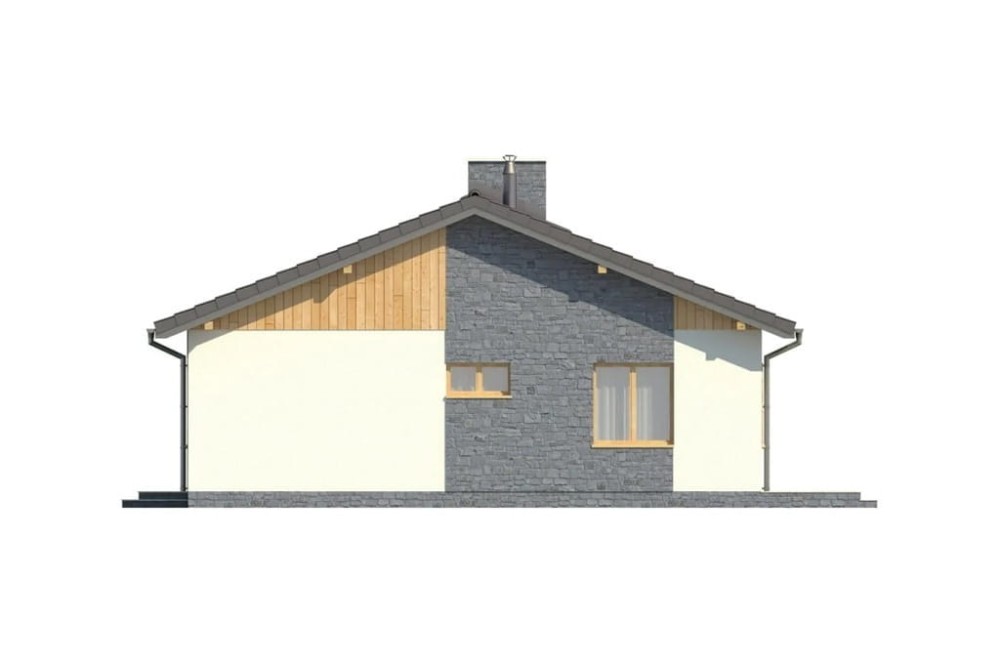 Projekt domu Bolechowice L-5519, Dom parterowy, bez podpiwniczenia - elewacja lewa