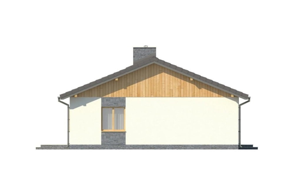 Projekt domu Bolechowice L-5519, Dom parterowy, bez podpiwniczenia - elewacja prawa