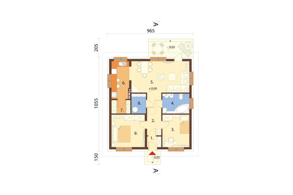 Projekt domu L-5519  - rzut parteru