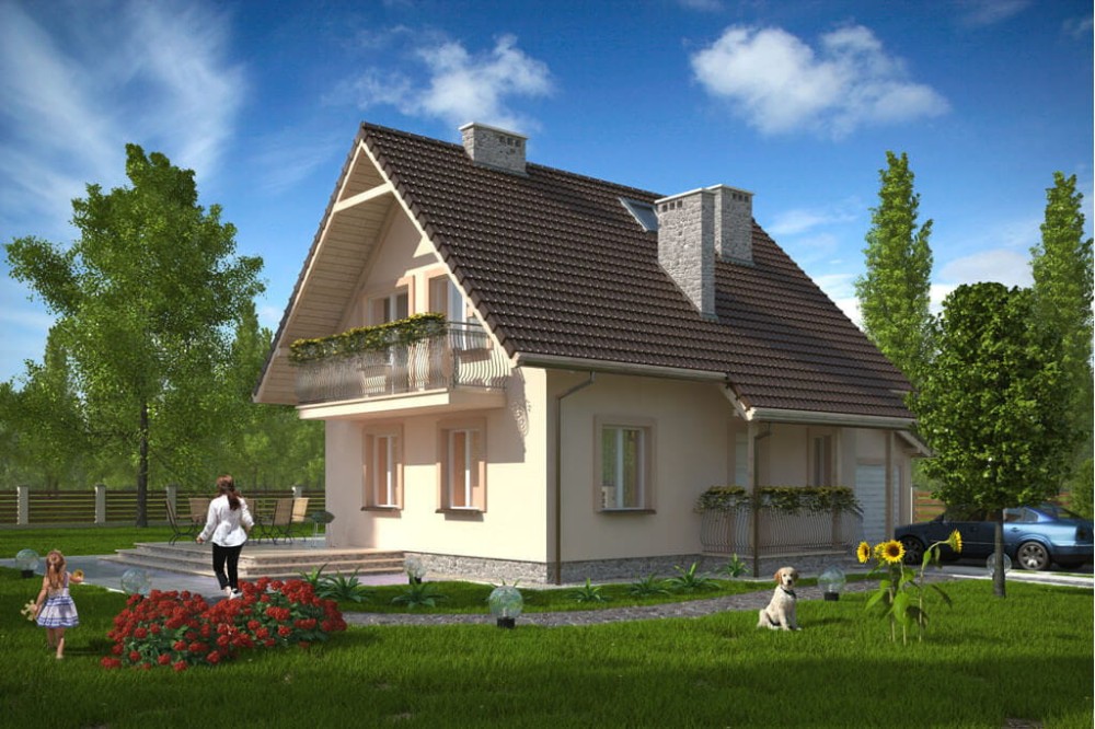 Projekt domu DM-6190  - wykończenie elewacji