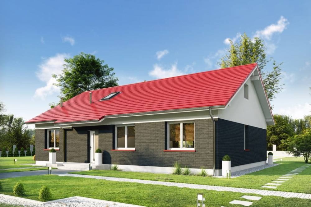 Projekt domu Izelia 2 tech. L-6741 tech., parterowy, niepodpiwniczony, bez garażu - kolorystyka wersja 3