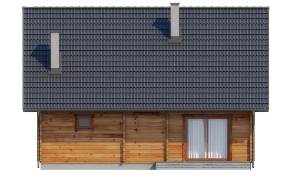 Projekt domu Rumiankowo 2 L-6542, parterowy z poddaszem użytkowym, niepodpiwniczony i bez garażu - elewacja ogrodowa