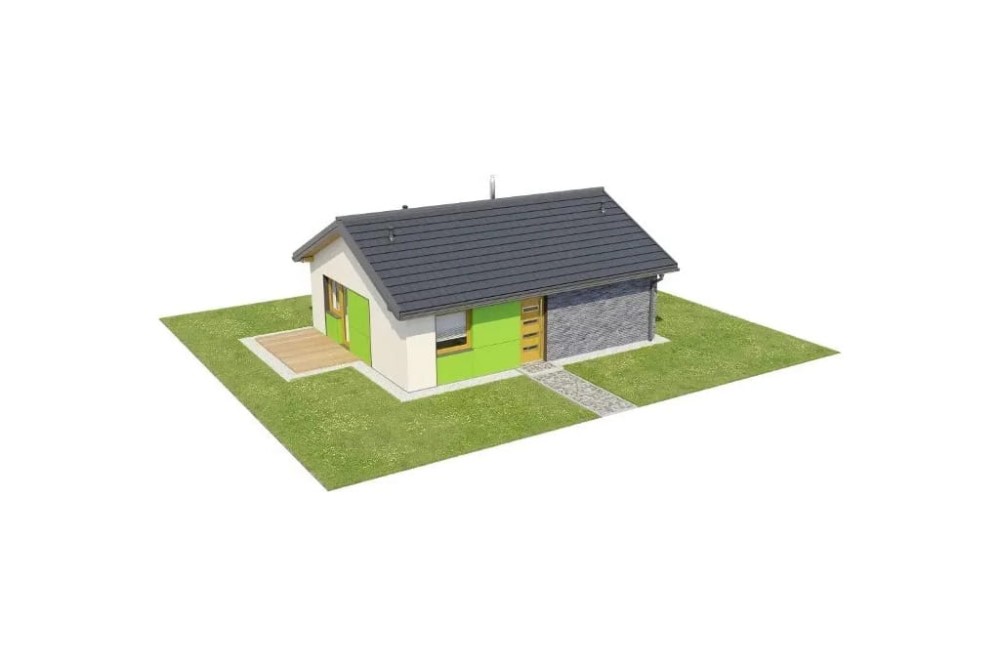 Projekt domu Bodziszek 2 L-6632, parterowy, bez poddasza i garażu, bez podpiwniczenia - model