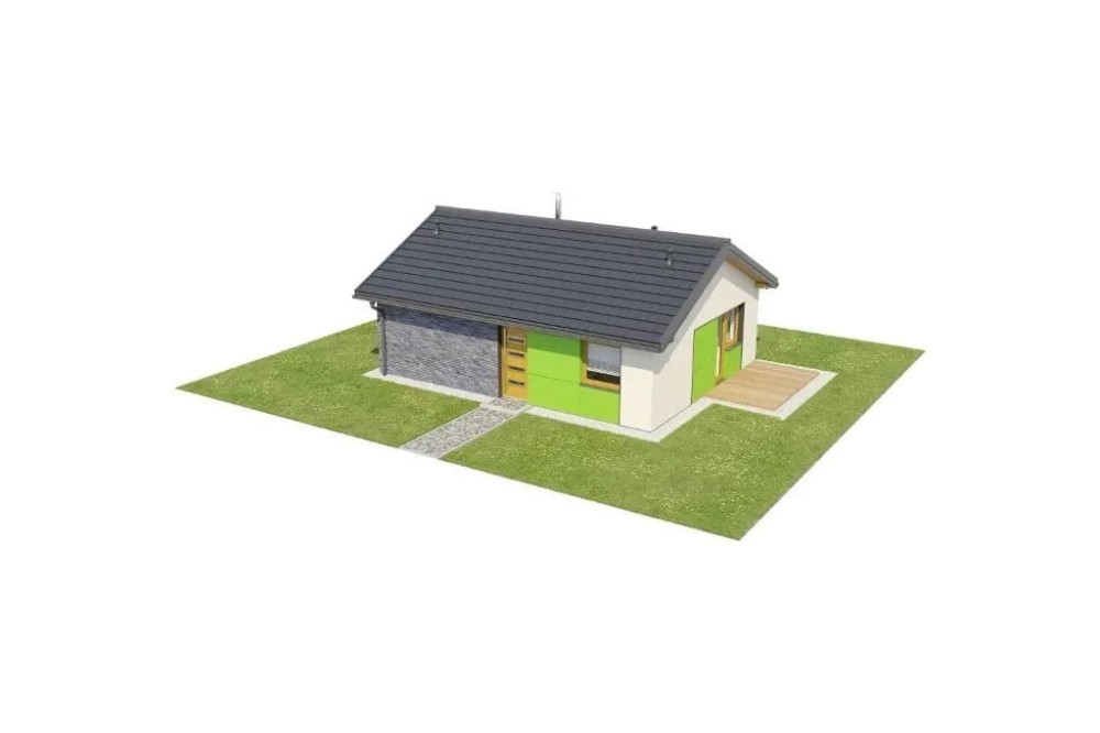 Projekt domu Bodziszek DM-6632,parterowy, bez poddasza i garażu, bez podpiwniczenia - model