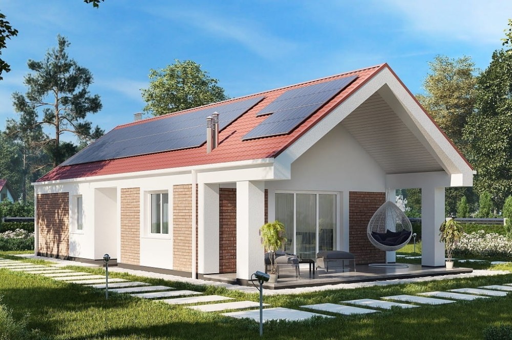 Projekt domu Miseno 2 tech. L-6762 tech.,parterowy, niepodpiwniczony, bez garażu, jednorodzinny-kolorystyka wersja 3