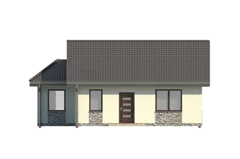 Projekt domu  Bobrowniki DM-5516, parterowy, bez podpiwniczenia  - elewacja frontowa
