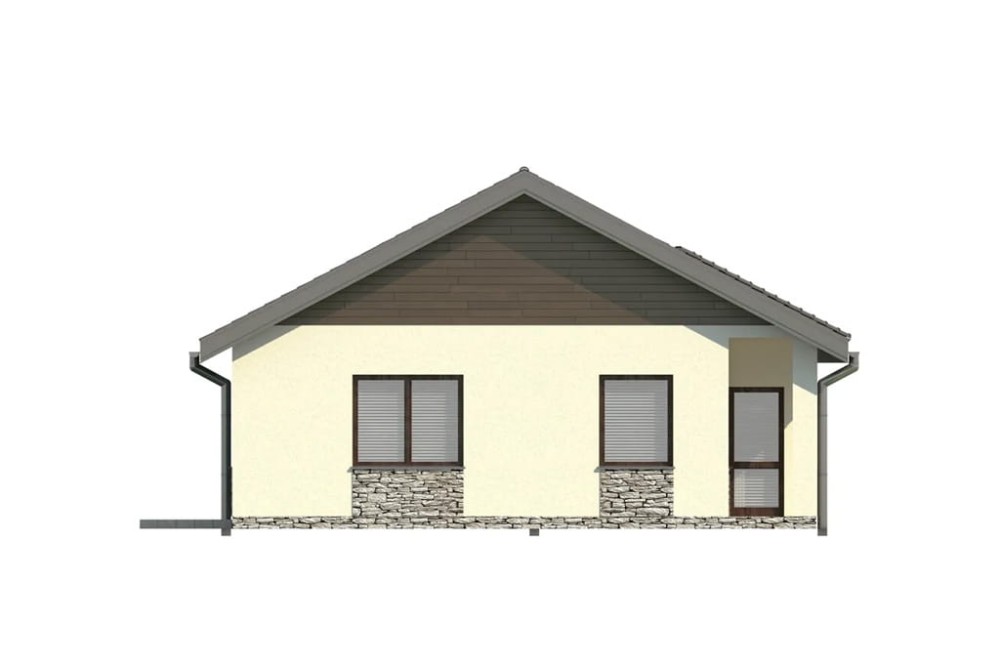 Projekt domu  Bobrowniki DM-5516, parterowy, bez podpiwniczenia  - elewacja boczna