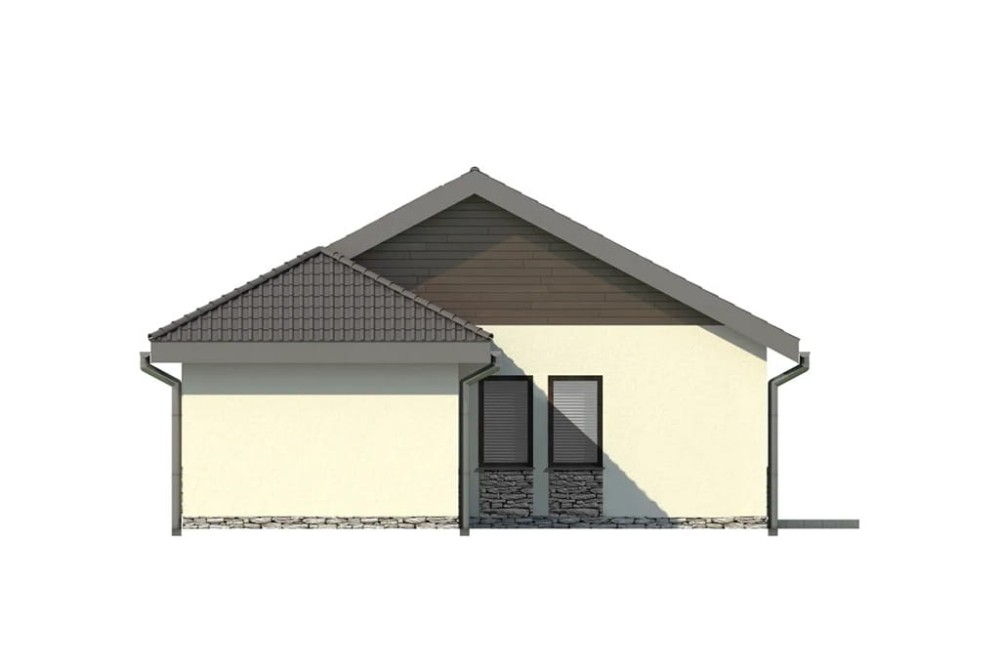 Projekt domu  Bobrowniki DM-5516, parterowy, bez podpiwniczenia  - elewacja boczna