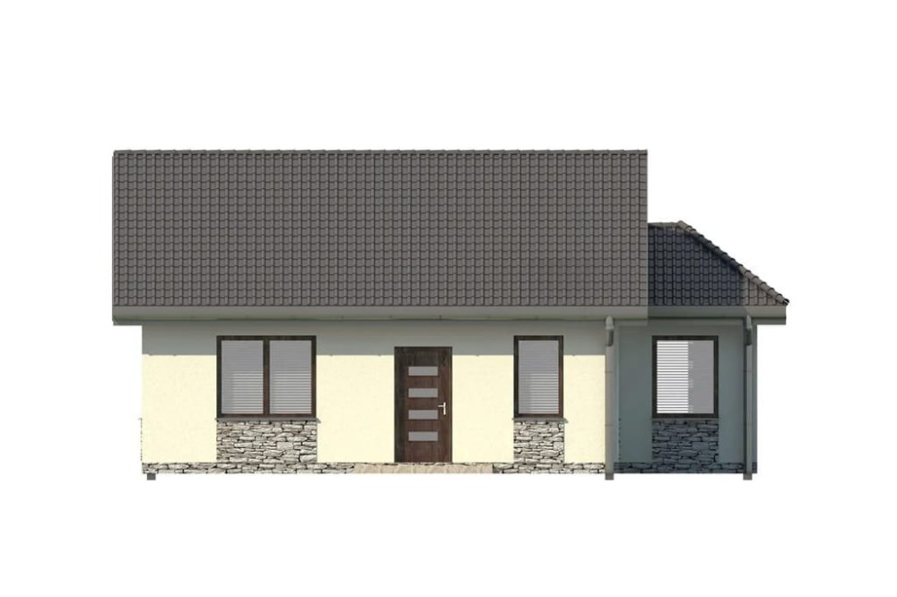 Projekt domu  Siodłowice L-5516, parterowy, bez podpiwniczenia  - elewacja frontowa