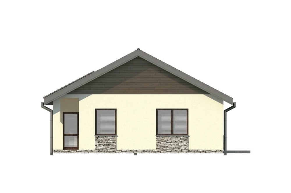Projekt domu  Siodłowice L-5516, parterowy, bez podpiwniczenia  - elewacja boczna