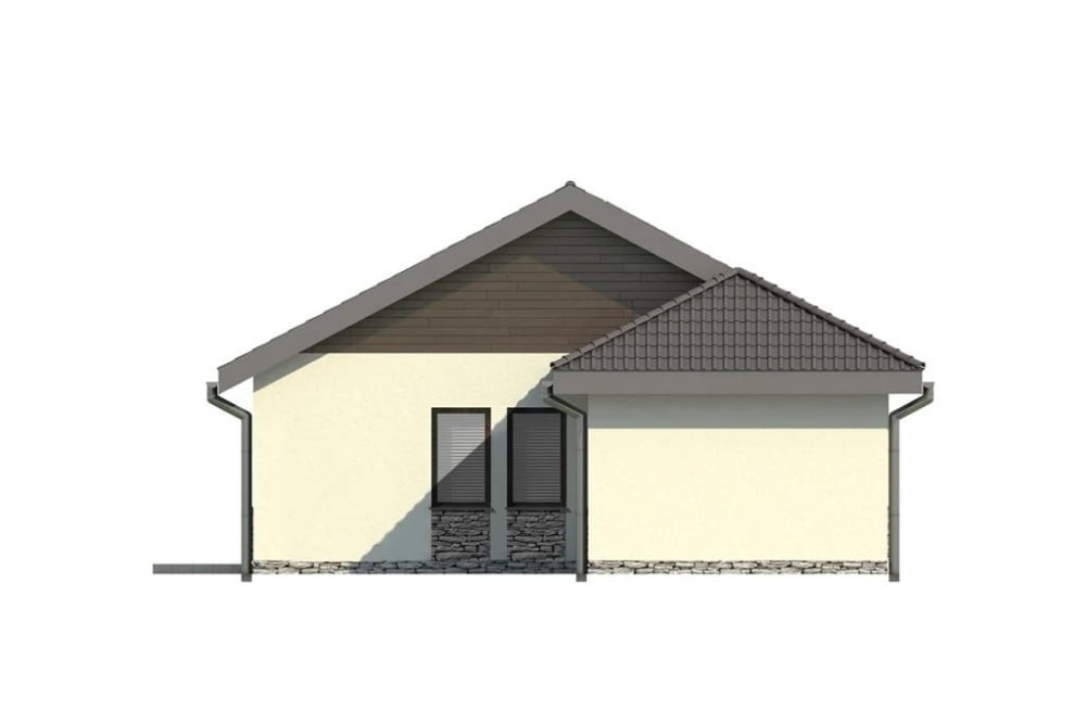 Projekt domu  Siodłowice L-5516, parterowy, bez podpiwniczenia  - elewacja boczna