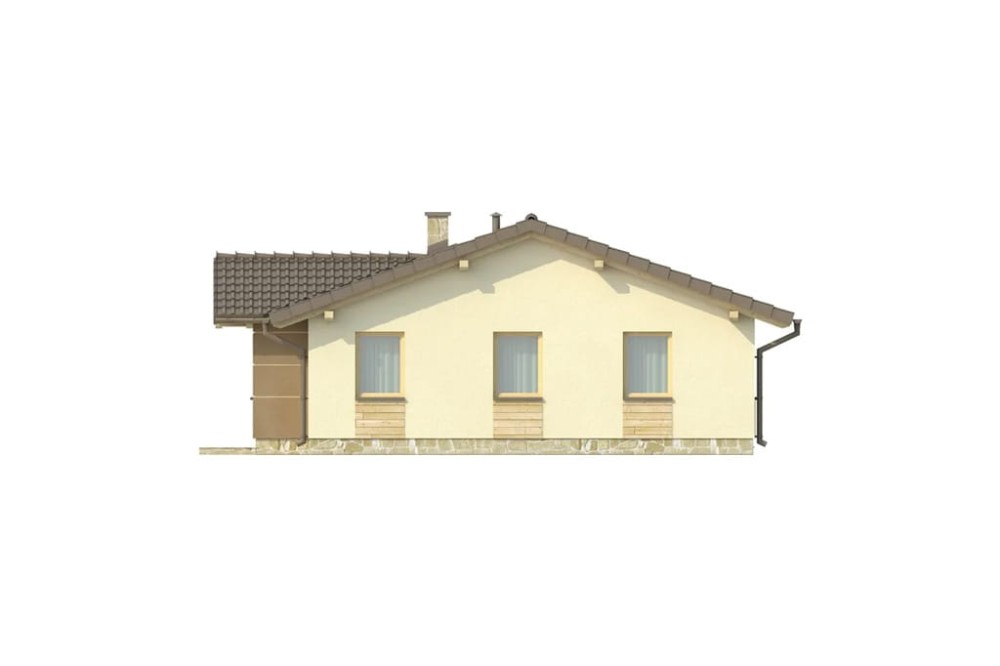 Projekt domu Smerekówka DM-6033, parterowy, bez podpiwniczenia  - elewacja lewa