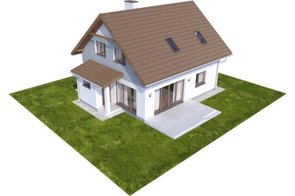 Projekt domu Kroplikowice 2 L-6592, parterowy z poddaszem mieszkalnym, bez podpiwniczenia, bez garażu -model