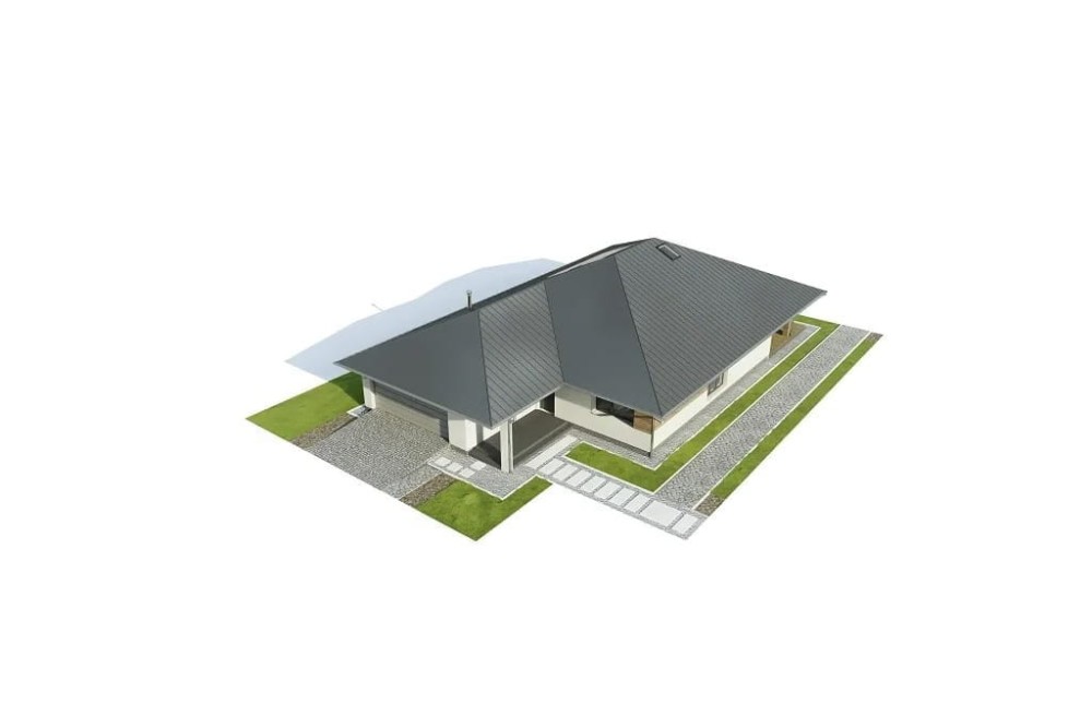 Projekt domu Ostryż B2 L-6604 B2, parterowy, z garażem dwustanowiskowym, bez podpiwniczenia -model